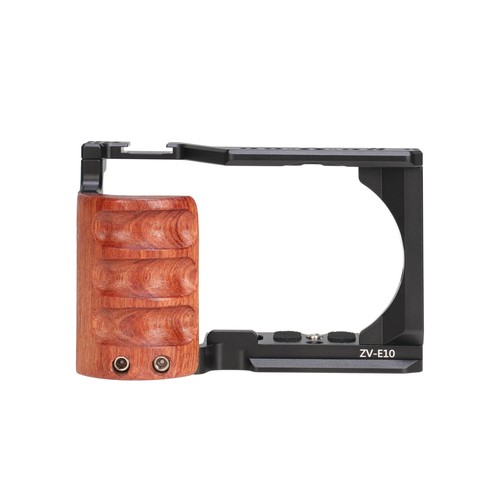 ZVE10 Camera Cage with Wooden Side Handle Cage Rig