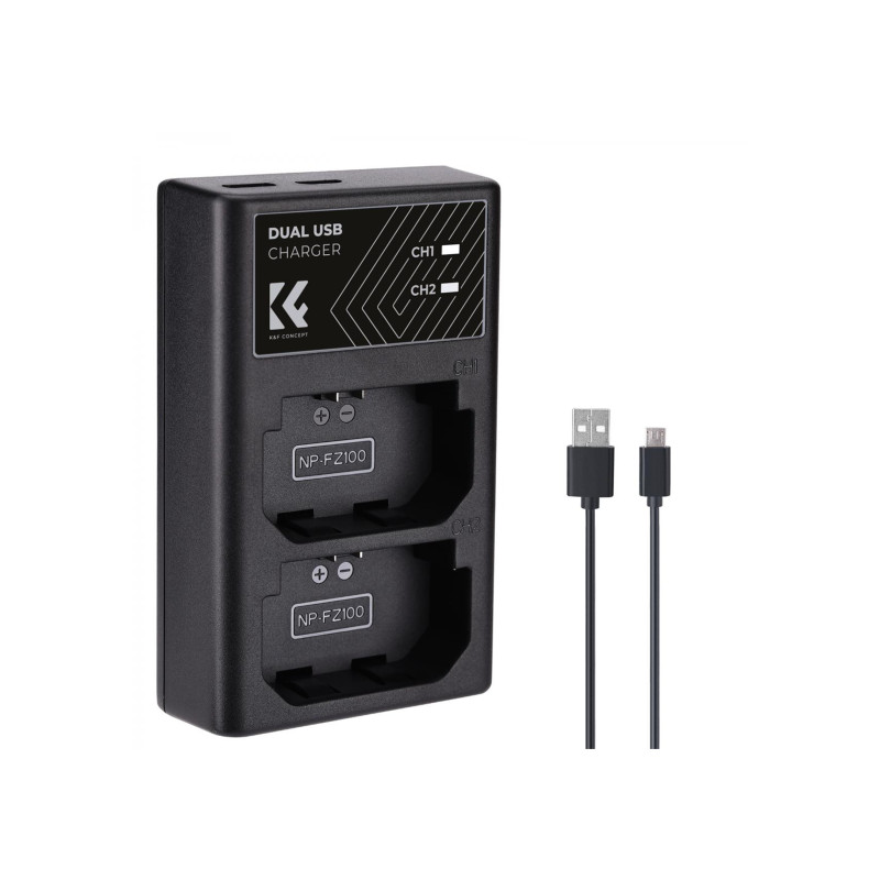 K&F CONCEPT NP-FZ100 Dual Slot Quick Charger