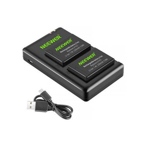 Neewer LP-E17 Battery 2-Pack with Dual USB Charger