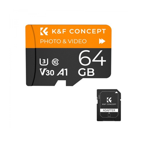 K&F Concept 64GB Ultra microSDXC UHS-I Memory Card with Adapter